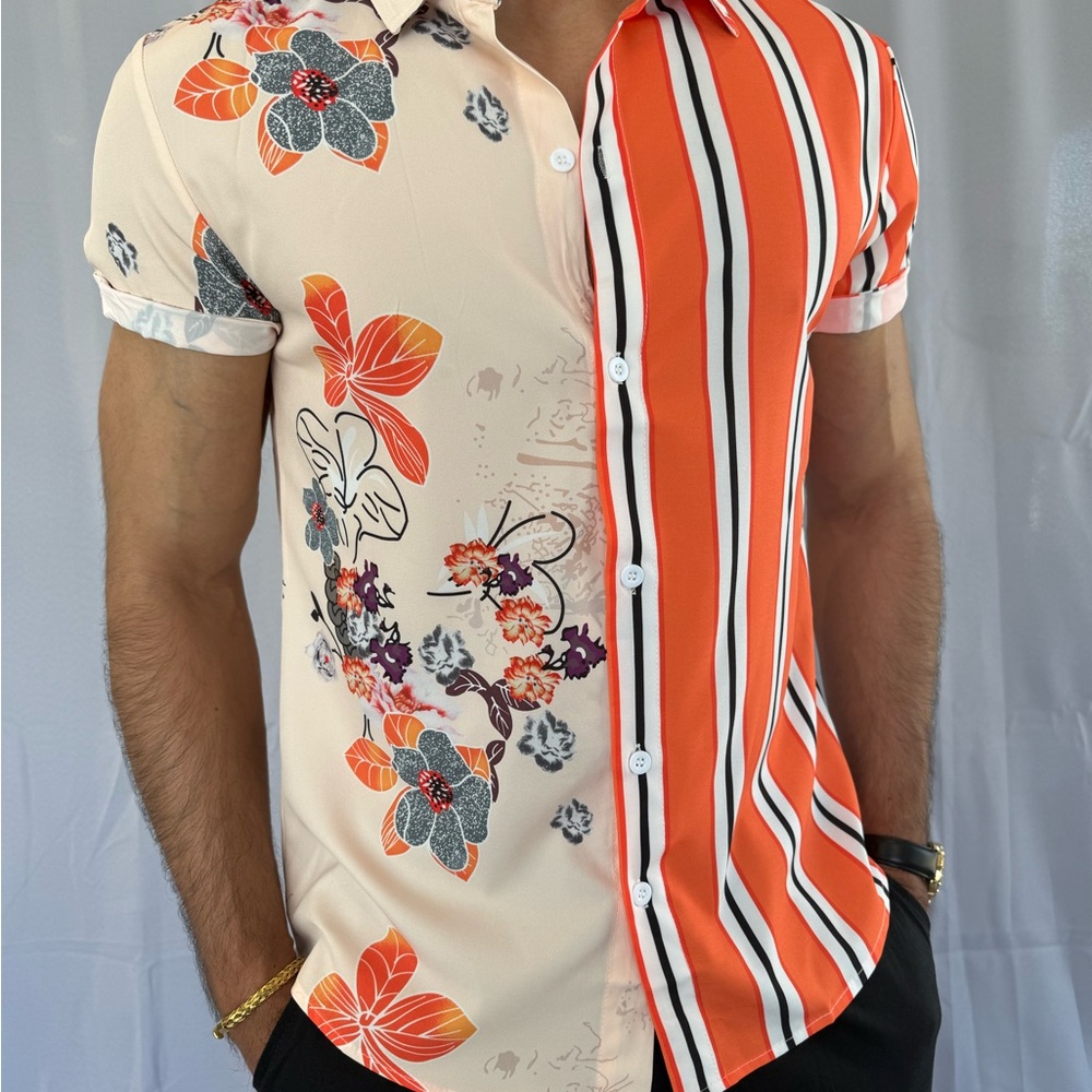 The Drip District Shirt in Sunset Saffron